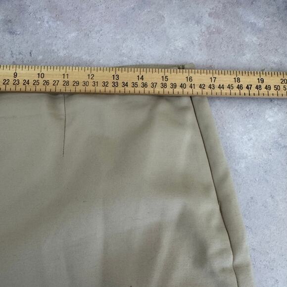 Chico's Sz 1 Pants Womens US 8 Tan Side Zip Trousers Ankle Length Crop Split Hem - Picture 8 of 10